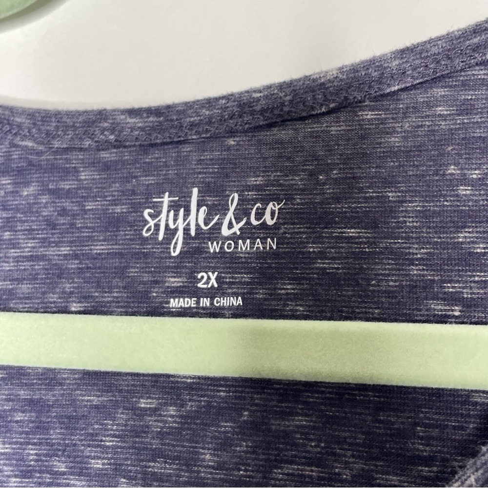 Style & Co. Plus Size Macy’s purple Mandala short sleeve T-Shirt Size 2X - Picture 9 of 9